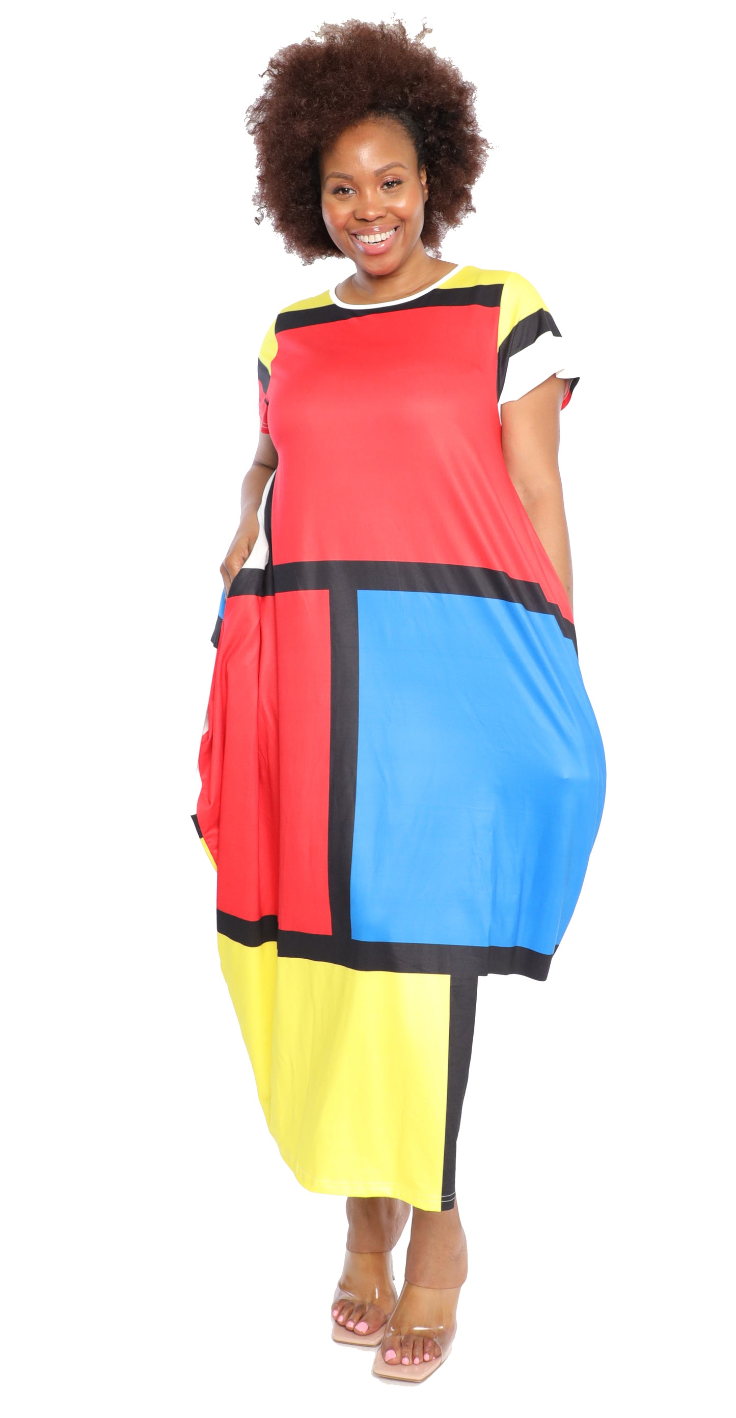 Women's Oversize Loose-Fit Baggy Dress With Side Pockets