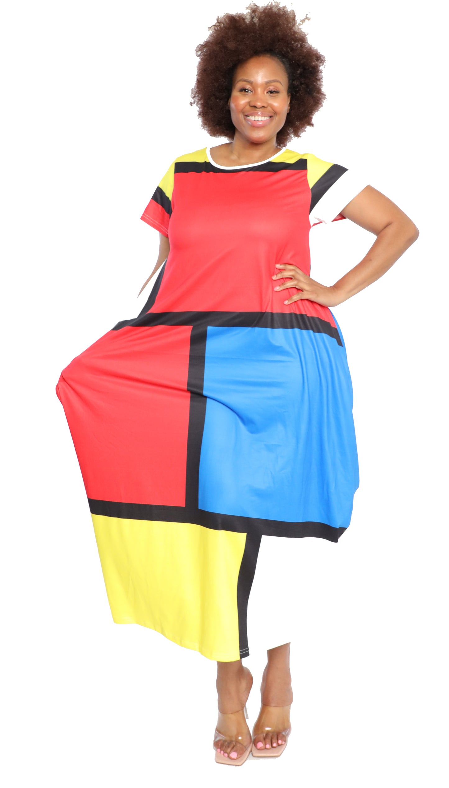 Women's Oversize Loose-Fit Baggy Dress With Side Pockets