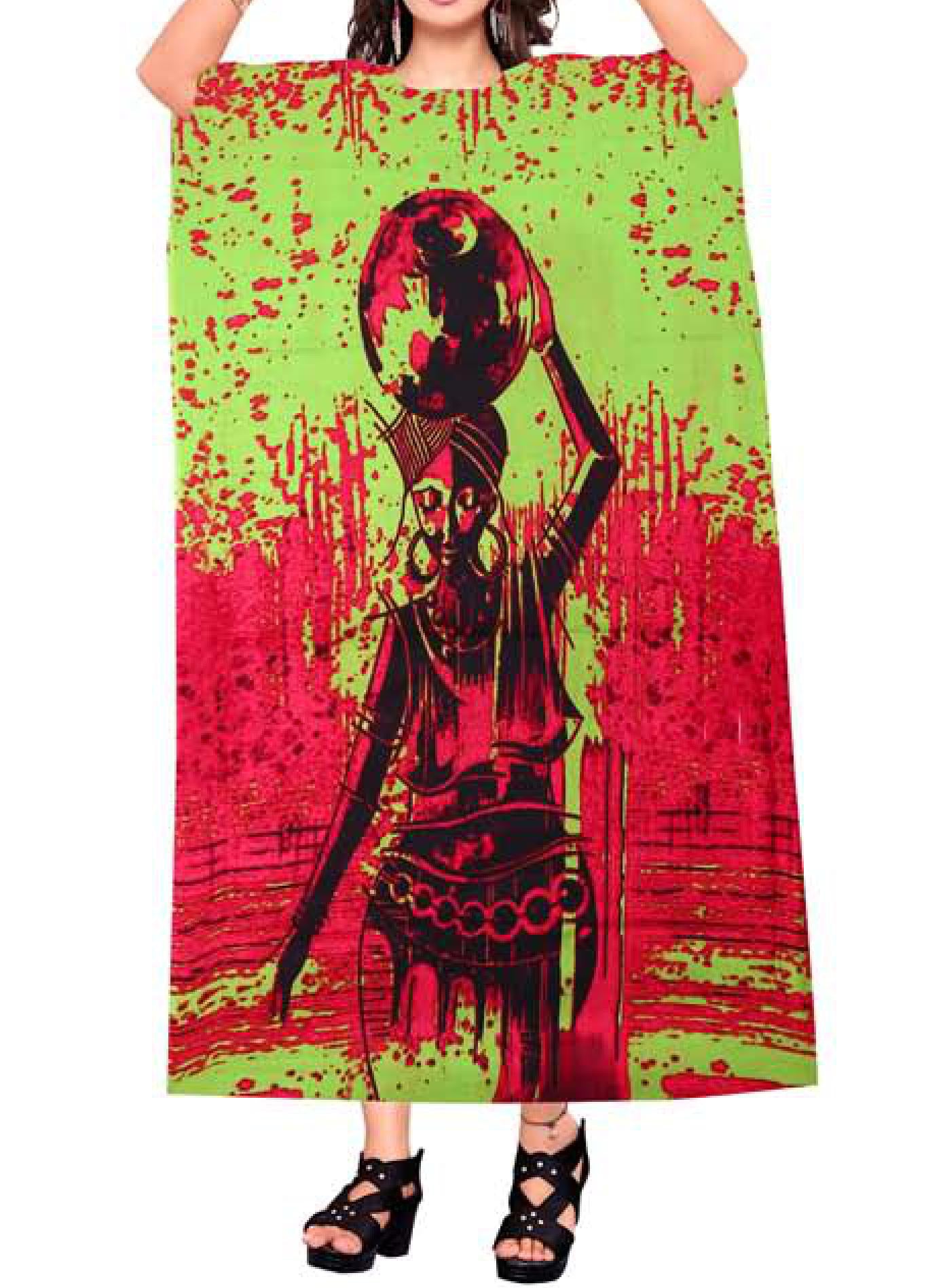 Women's Digital Print Dashiki Kaftan Dress - One Size Fits Most
