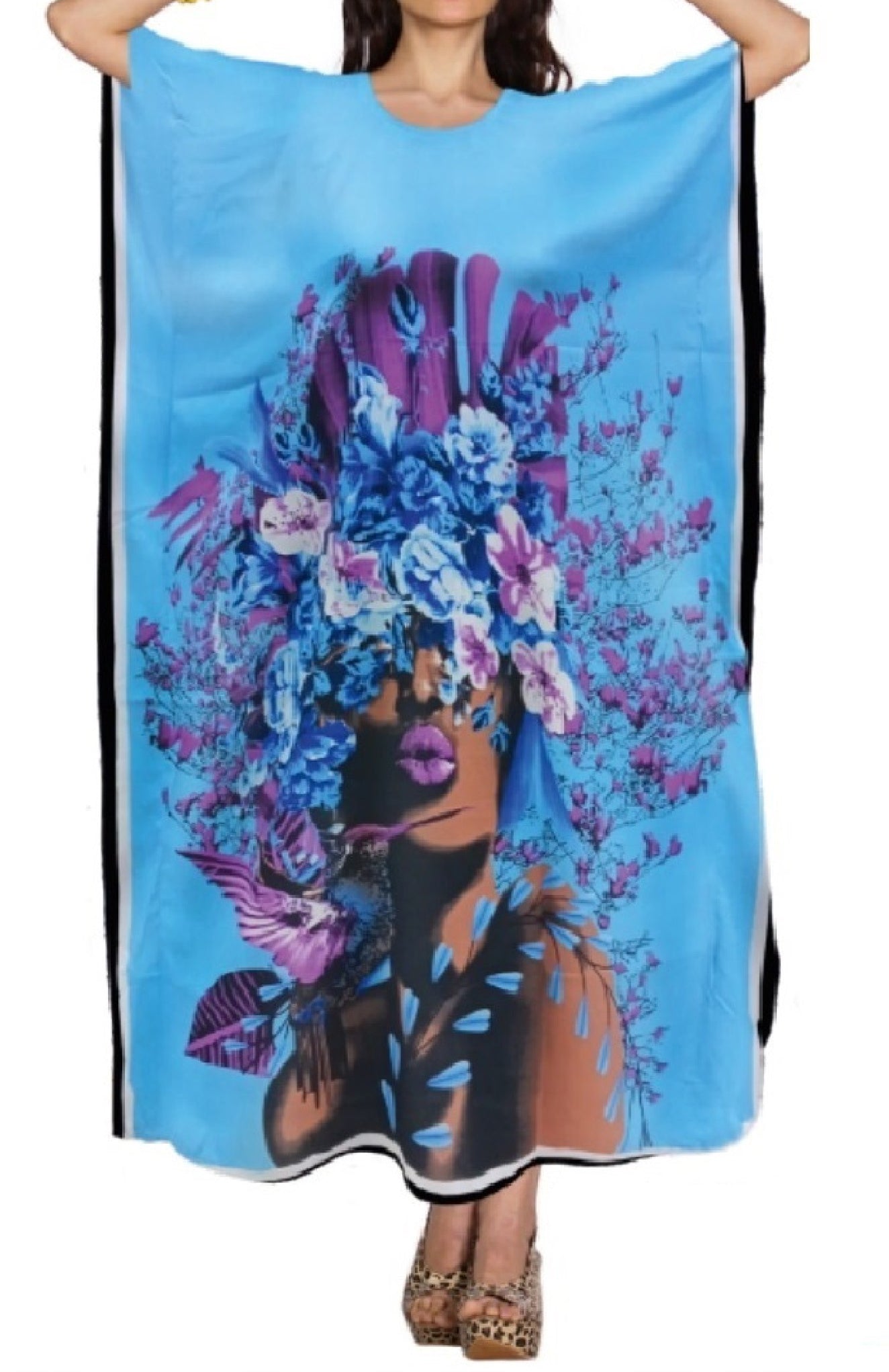 Women's Digital Print Dashiki Kaftan Dress - One Size Fits Most