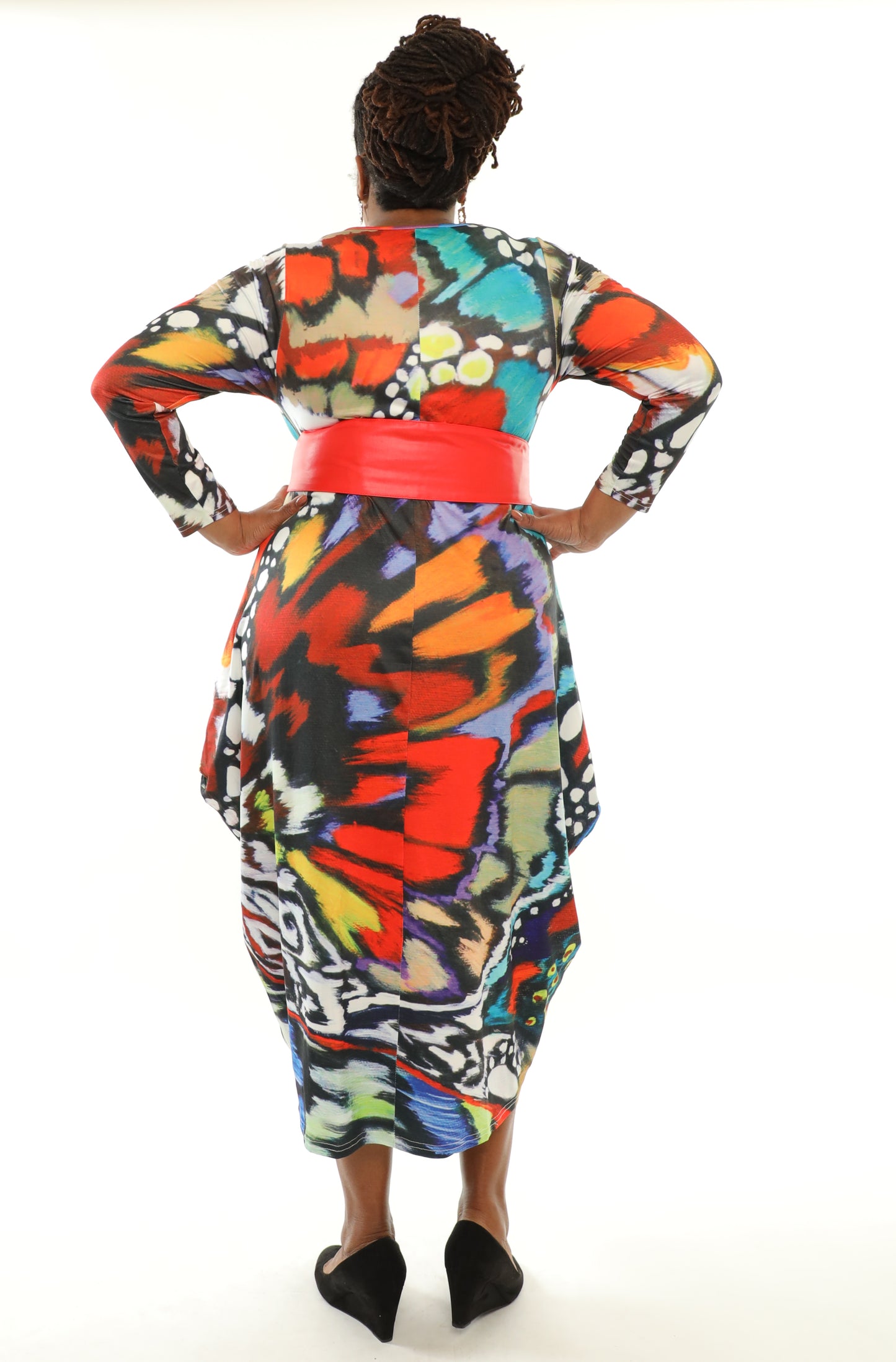 Women's Oversize Loose and Comfortable Fit Baggy Dress Digital Print Long Sleeves With Side Pockets - One Size Fits All