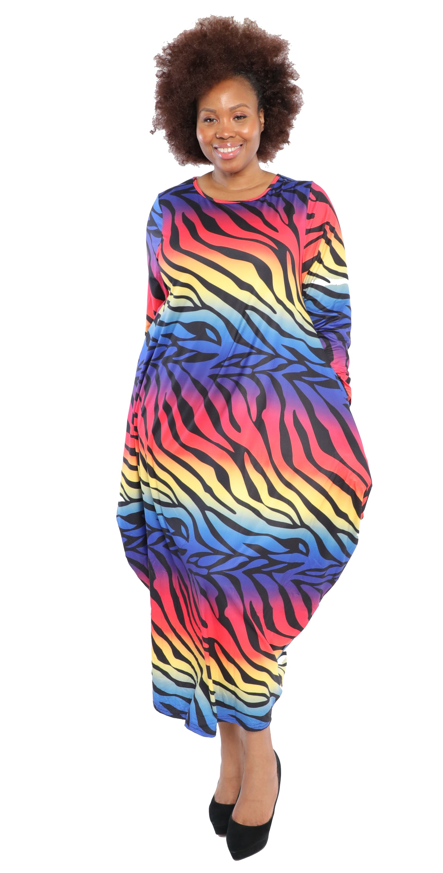 Women's Oversize Loose-Fit Baggy Dress With Side Pockets - One Size Fits All